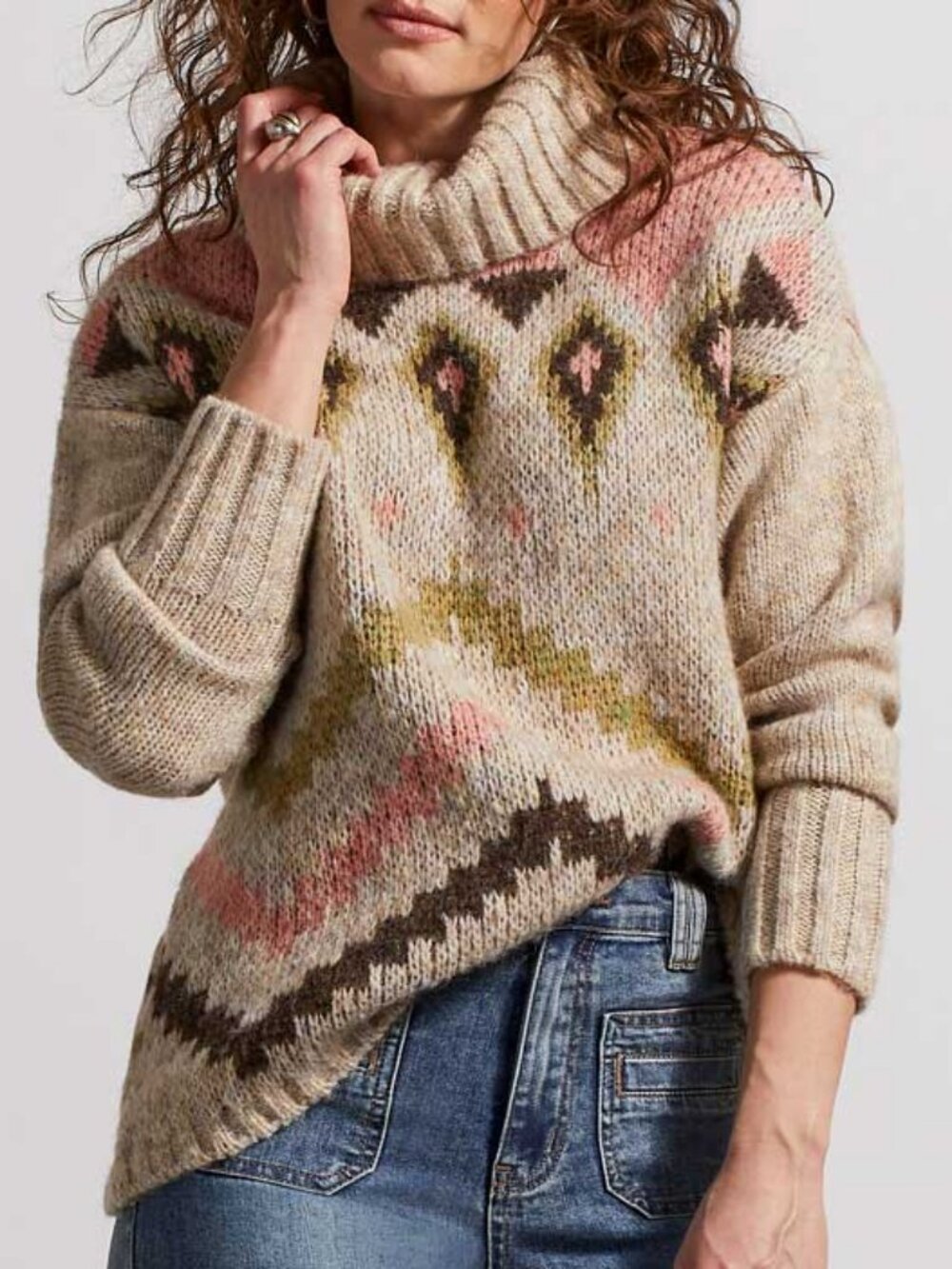 NWT ** Tribal Apres Ski Turtleneck Sweater - Size Large